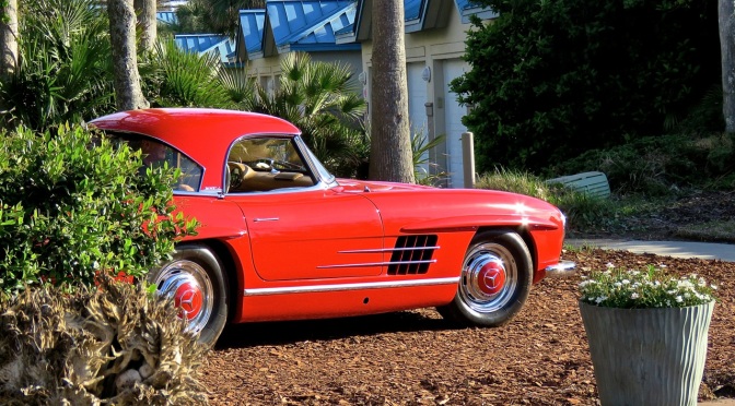 Ruby Red Mercedes-Benz 300SL Roadster at RM Auctions Amelia Island